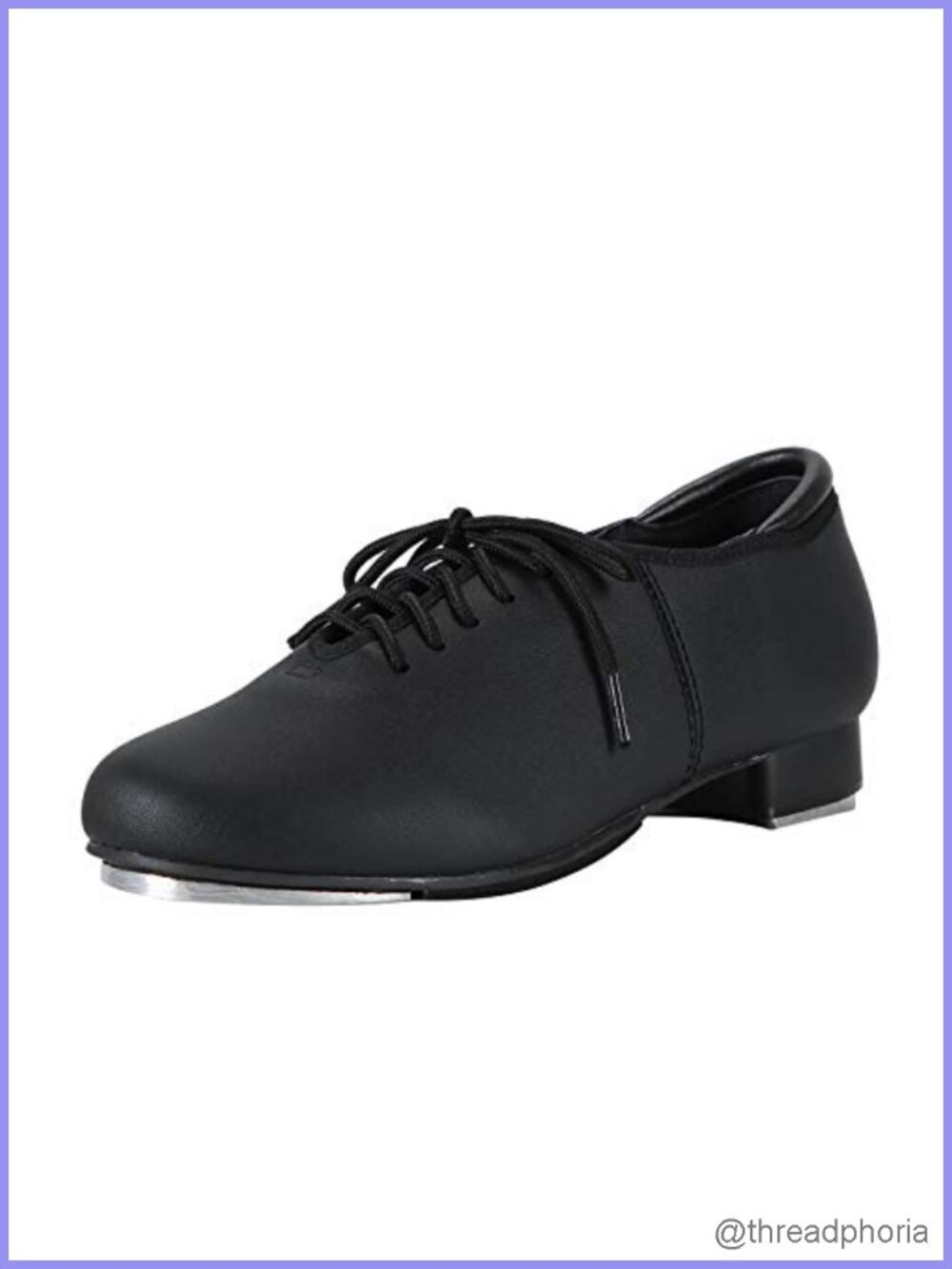 PU Leather Lace Up Tap Dance Shoes Unisex Low Heel